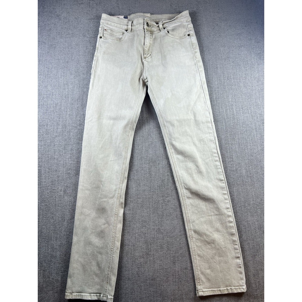 Marine Layer Jeans Men's 32x32.5 Ivory Cream Fitted Stretch Slim Straight Preppy